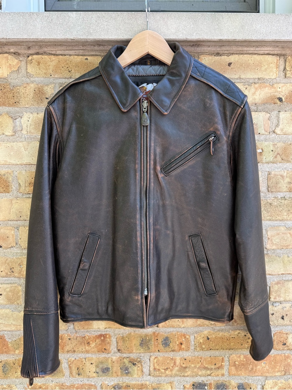 Vintage Harley-Davidson Dark Brown Leather Jacket